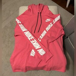 Nike Women's Pink Hoodie with Logo Accents